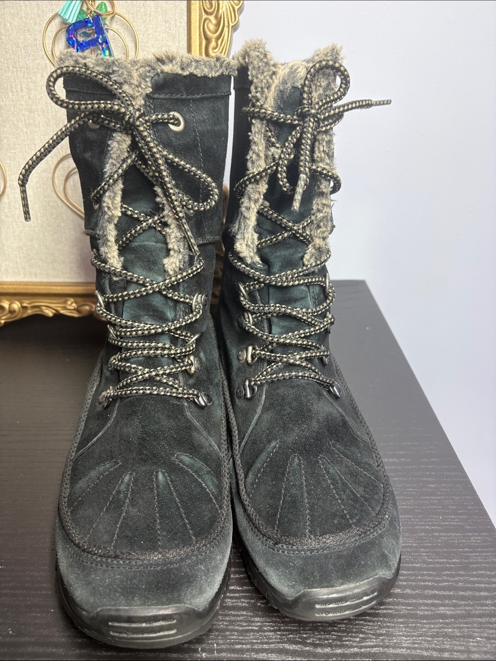 Columbia Laveya II Faux-Fur Trim Lace-Up Winter Boots - Black